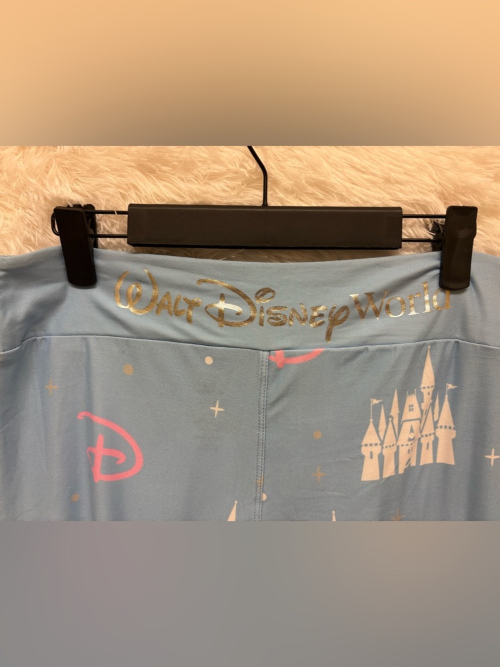 Walt Disney World Light Blue Castle & Pink Accent Leggings | Soft | Size Medium🩵 - Picture 14 of 17